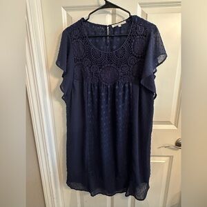 Daniel Rainn Navy Lace Blouse